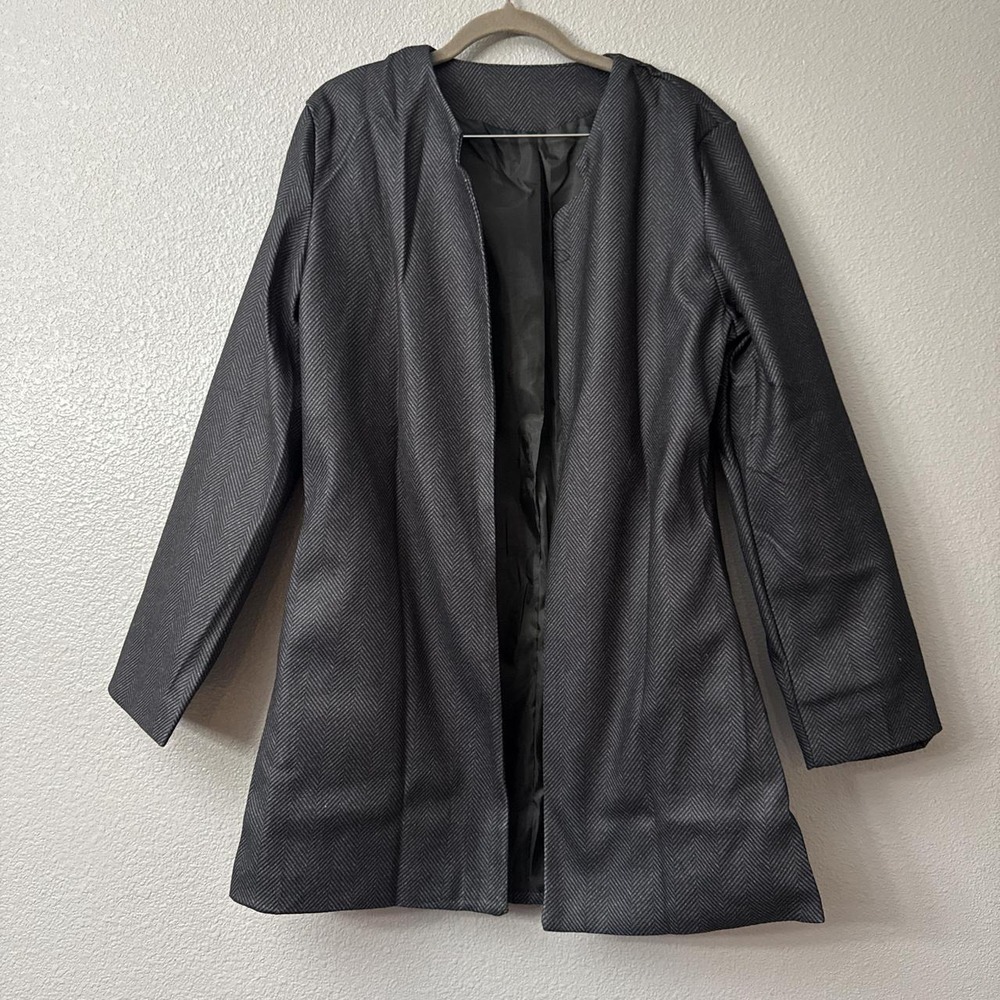 Women's Herringbone Tweed Blazer Jacket - Long Fully Lined